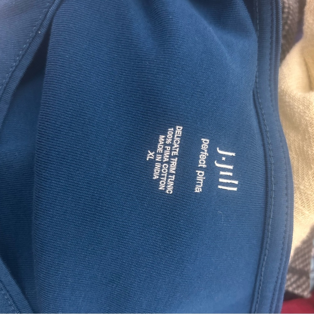 NWOT j jill teal Pima cotton crewneck long sleeve tee size xl - Picture 4 of 7